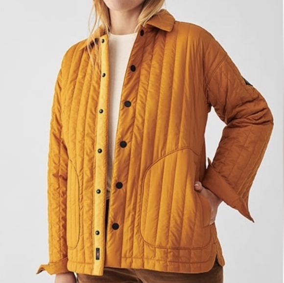 Faherty quilted Atmosphere Brook jacket Size Small Mustard Yellow Gold - Picture 1 of 9